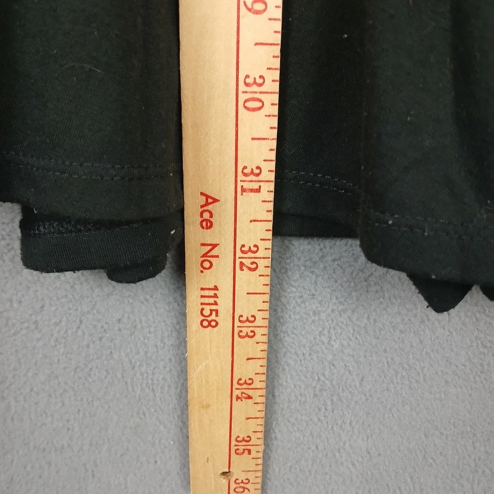 Just My Size Wrap Top Womens 4X (26/28)‎ Black Knit Open Front Pleated V Neck